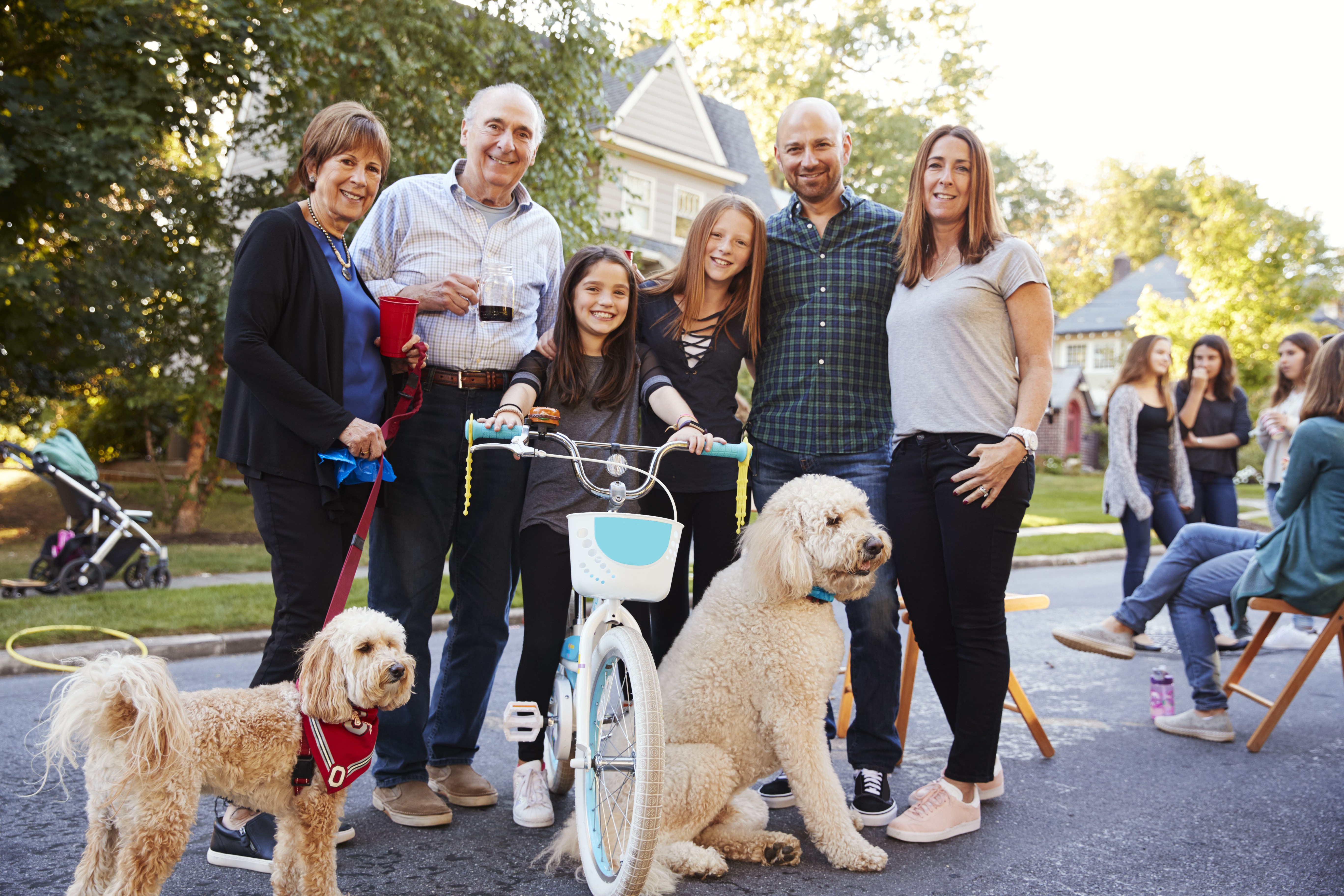 Happy Family with Pets